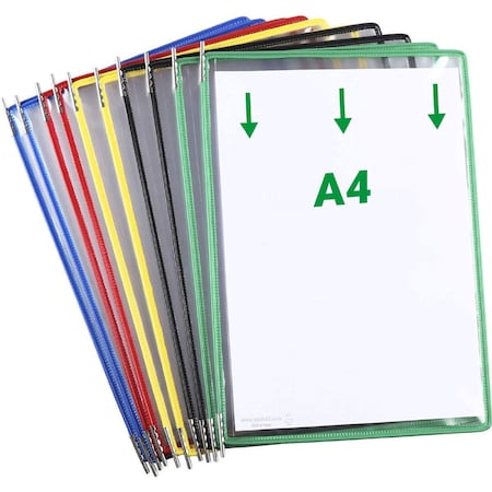 Tarifold Assorted Color A4 Size Display Pockets, PK10 P090A4